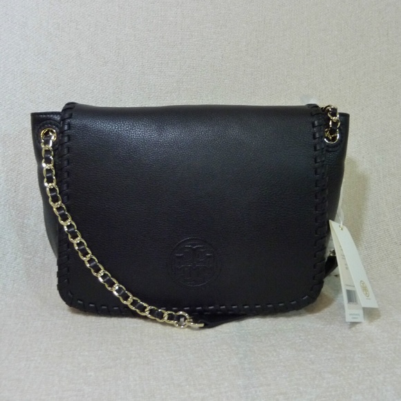 Tory Burch Marion Classic Black Leather Small Flap Shoulder Bag/Crossbody Bag - Picture 2 of 13